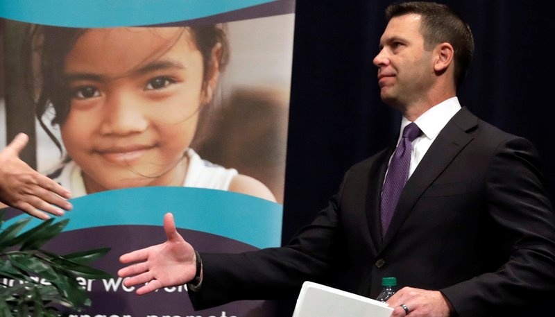 Acting Homeland Security Secretary Kevin McAleenan is seen Oct. 7, 2019, at the 16th annual Immigration Law and Policy Conference at Georgetown University Law Center in Washington. He was the keynote speaker but was shouted off the stage by protesters. The daylong conference brought together immigration and civil rights attorneys, policy experts, immigration reporters and activists. (CNS photo/Yuri Gripas, Reuters)