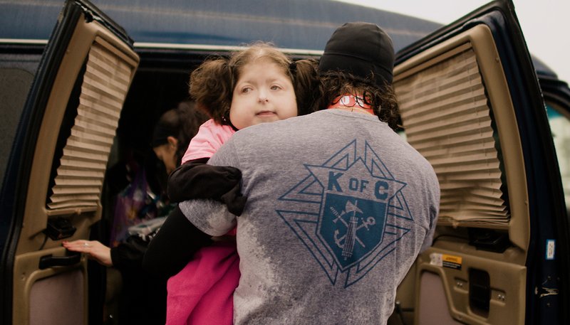 Trever Miller, a former Major League Baseball pitcher and a Knight of Columbus, is seen with daughter Grace in this undated photo. (CNS photo/courtesy Knights of Columbus)