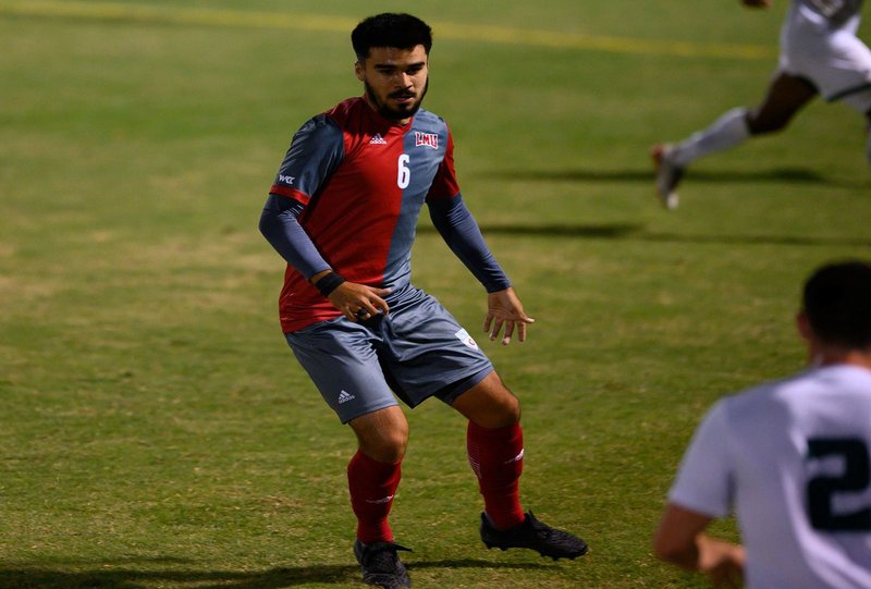 LMU’s Danny Garcia scored the overtime game-winning goal Oct. 26 as the Lions defeated Pacific 2-1 in Stockton. (LMU Athletics)