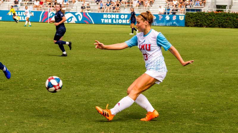 Gabriella Marchal scored the first goal in LMU’s 3-1 win over Pacific Oct. 5. (LMU Athletics)