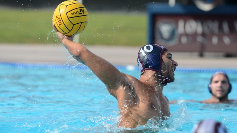 Alexandros Athymaritis — named Western Water Polo Association Player of the Week — scored three goals in the Lions' 16-9 win over Navy Oct. 6. (LMU Athletics)