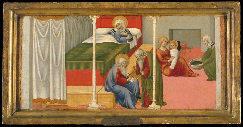 "The Birth and Naming of Saint John the Baptist" 1450–60, Sano di Pietro. (METROPOLITAN MUSEUM OF ART)