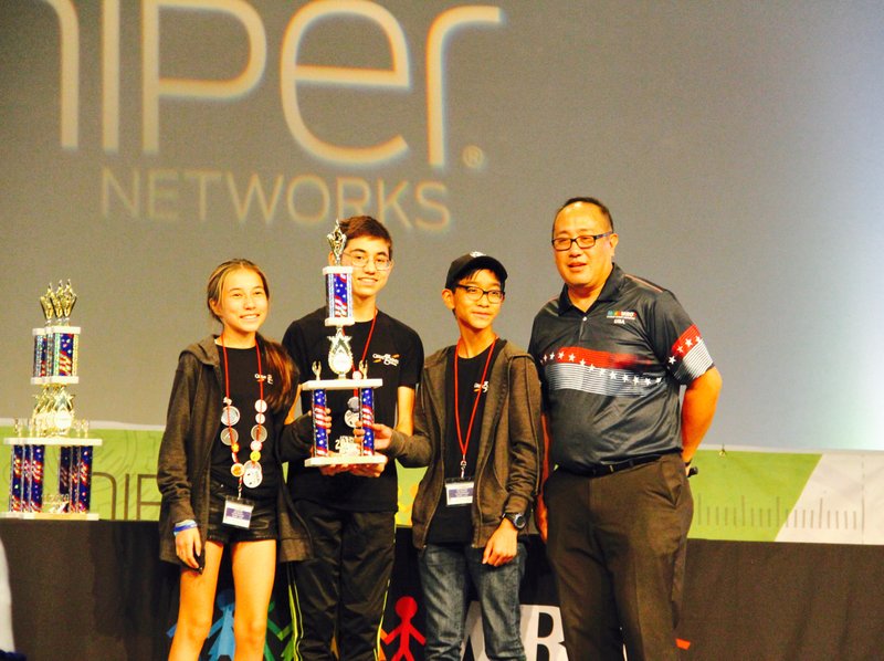 Lorenzo Lopez and his team, the Bright Badgers, at St. John Paul STEM Academy have won the 2019 World Robotics Olympiad. (St. John Paul II Stem Academy)