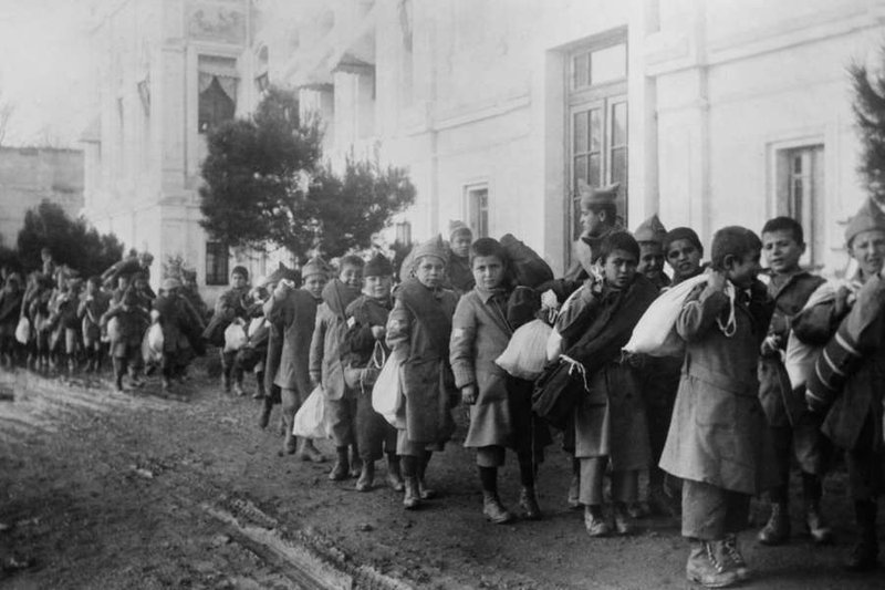 Armenian orphans being deported from Turkey, 1920. (Everrett Historical/Shutterstock via CNA)