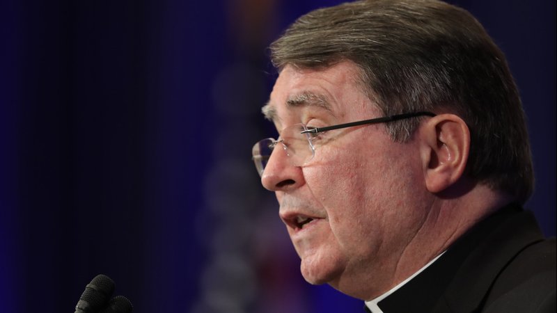 Archbishop Christophe Pierre, apostolic nuncio to the United States, speaks during the fall general assembly of the U.S. Conference of Catholic Bishops in Baltimore Nov. 11, 2019. (CNS photo/Bob Roller)