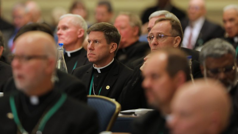 Bishops attend the fall general assembly of the U.S. Conference of Catholic Bishops in Baltimore Nov. 11, 2019. (CNS photo/Bob Roller)