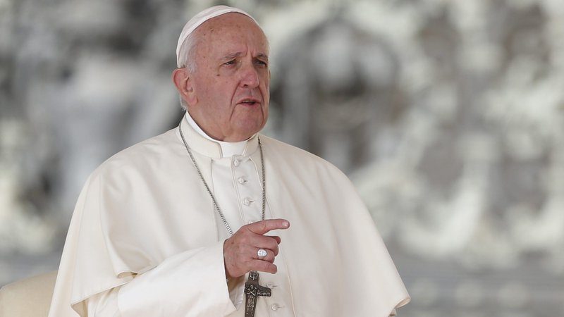 Pope Francis gestures during his general audience in St. Peter's Square at the Vatican Oct. 16, 2019. The devil is real and is so jealous of Jesus and the salvation Jesus offers that he tries everything he can to divide people and make them attack each other, Pope Francis said Nov. 12 while celebrating Mass in the chapel of his residence. (CNS photo/Paul Haring)