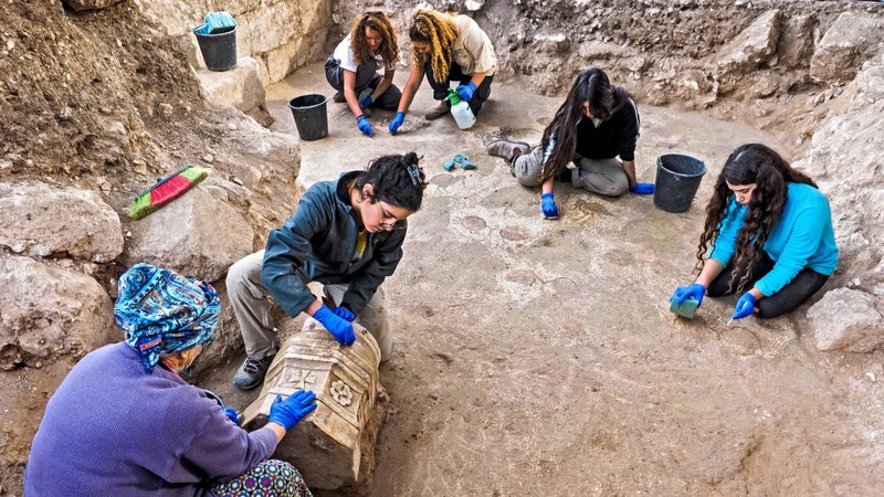 Thousands of young people have participated in the excavation of a Byzantine church complex in Beit Shemesh, Israel, over the past three years. (CNS photo/Assaf Peretz, courtesy Israel Antiquities Authority)