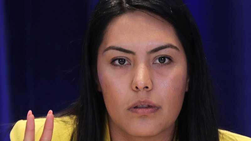 Brenda Noriega, Young Adults Ministry Coordinator at the Diocese of San Bernardino, Calif., speaks during a news conference at the fall general assembly of the U.S. Conference of Catholic Bishops in Baltimore Nov. 12, 2019. The Dicastery for Laity, the Family and Life announced Nov. 24, 2019, that Noriega was selected as one of the members of new international advisory body, established following a proposal in the final document of the 2018 Synod of Bishops on Young People, Faith and Vocational Discernment. (CNS photo/Bob Roller)