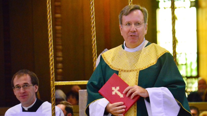 Msgr. Robert J. McClory, rector of the National Shrine of the Little Flower Basilica in Royal Oak, Mich,, is seen in this undated photo. Pope Francis named him Nov. 26 to head the Diocese of Gary, Ind. (CNS photo/Mike Stechschulte, Archdiocese of Detroit)