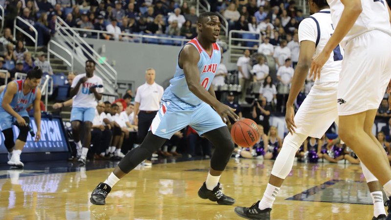 Eli Scott scored 18 points in LMU’s 72-67 loss to Nevada Nov. 9 in Reno. (LMU Athletics)