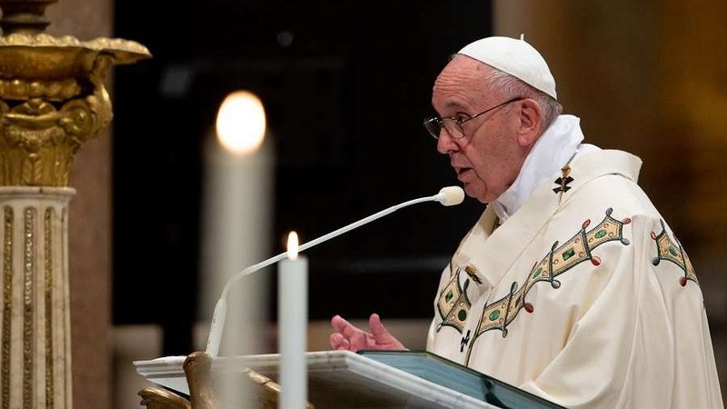 Pope Francis celebrates Mass at the Archbasilica of St. John Lateran Nov. 9, 2019. (Daniel Ibañez/CNA)
