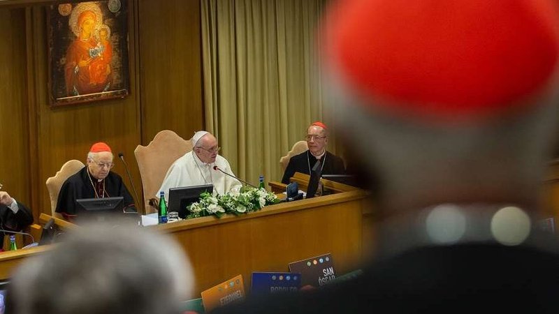 Pope Francis at a 2019 Vatican synod. (Daniel Ibanez/CNA)