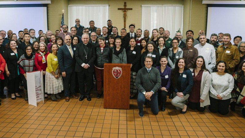 75 catholic educators and Archbishop Gomez gathered to talk about evangelizing the youth. (John Rueda)