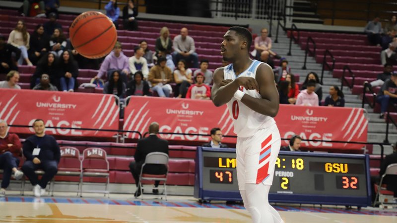 Eli Scott recorded the first triple-double in LMU history Dec. 7 as the Lions defeated Grambling State. (LMU Athletics)