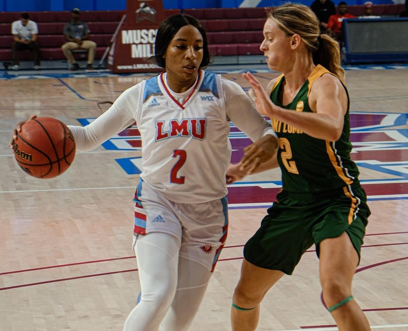 Freshman Ciera Ellington scored 13 points with six assists in LMU’s 81-65 loss to Yale Nov. 30. (LMU Athletics)