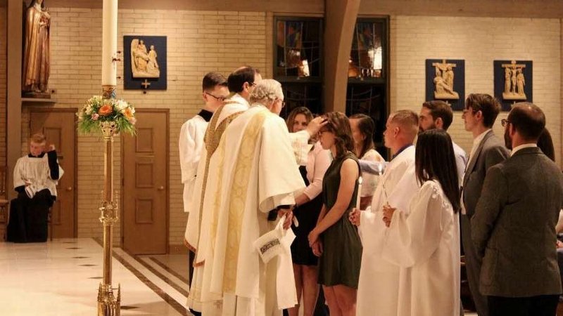 Juliana Pybus is confirmed at Holy Name Catholic Church in Sheridan, Colo., on Easter 2019. (Catholic News Agency)