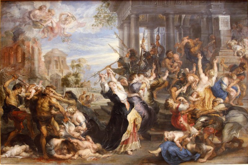 "Massacre of the Innocents," Peter Paul Rubens, 1636–1638 (Alte Pinakothek). (Wikipedia)