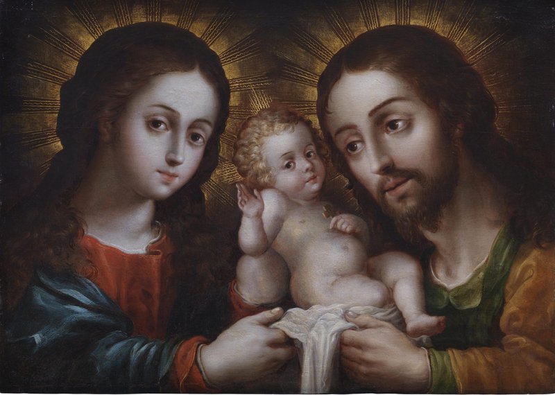 “The Holy Family” (“La Sagrada Familia”), by Nicolás Rodríguez, 1667-1734), late 17th, early 18th century, Mexican. (Wikimedia Commons)
