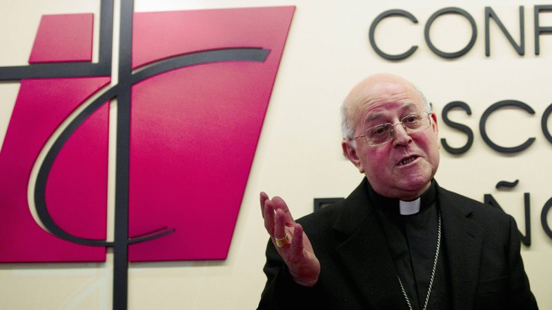 Then-Archbishop Ricardo Blazquez Perez of Valladolid, Spain, is pictured at a news conference in Madrid in this March 12, 2014, file photo. Blazquez, was named a cardinal by Pope Francis in 2015. (CNS photo/Sergio Perez, Reuters)