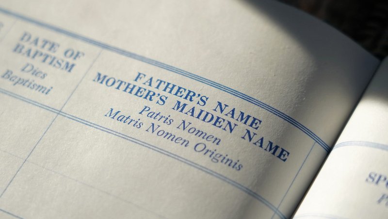 Pictured is a blank page from a traditional baptismal register. The French bishops' permanent council has approved a recommendation to remove gender references for parents on baptismal certificates so the church complies with equality laws. (CNS photo/Gregory A. Shemitz)