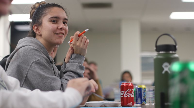 Lexi Possehl, from St. Francis of Rome Church in Azusa, led the meeting as the facilitator. (Tom Hoffarth)