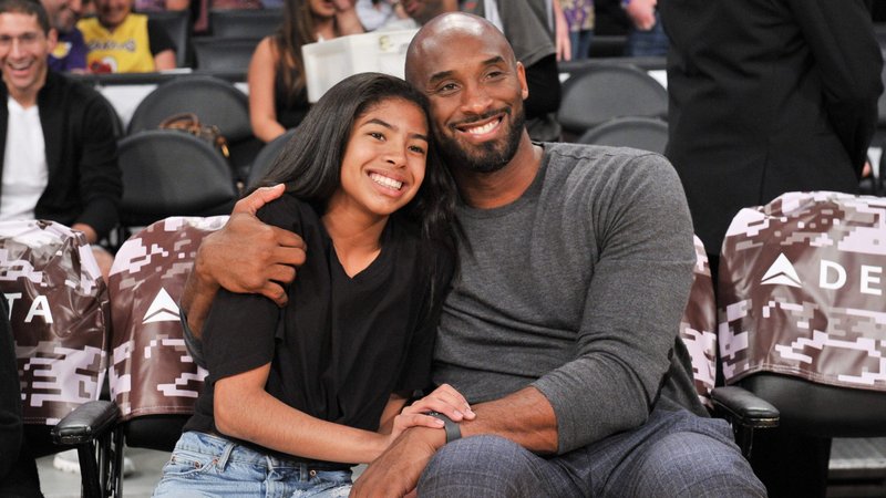 Kobe Bryant and his daughter Gianna Bryant attend a basketball game between the Los Angeles Lakers and the Atlanta Hawks at Staples Center on November 17, 2019 in Los Angeles, California. (Photo by Allen Berezovsky/Getty Images)