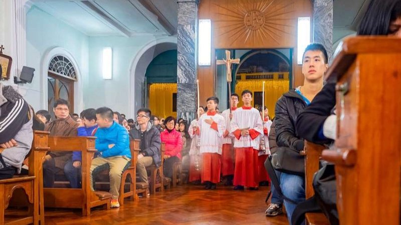 Christmas Mass event of the Nativity of Our Lady church on DEC 24, 2019 at Macau, China. (Kit Leong/Shutterstock via CNA)