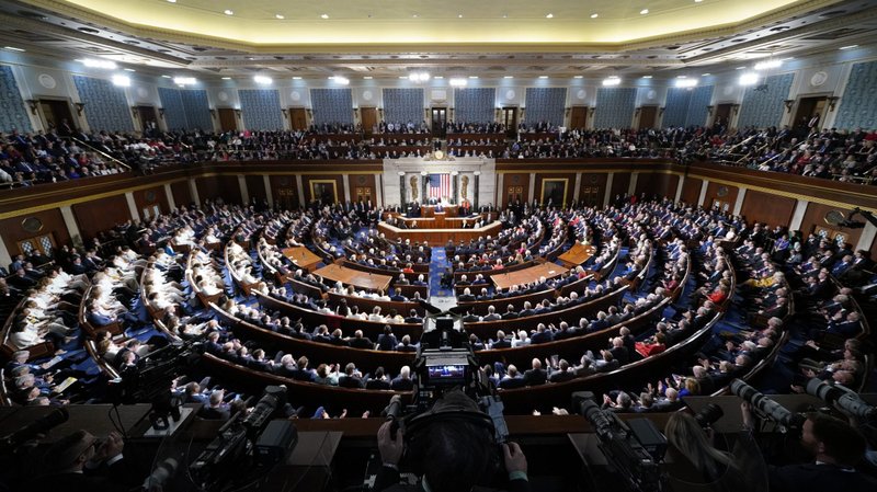 U.S. President Donald Trump delivers his State of the Union address Feb. 4, 2020, at the Capitol in Washington. (CNS photo/Joshua Roberts, pool via Reuters)