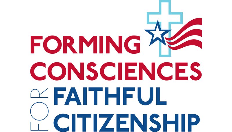 This logo appears on materials, study guides and videos related to the U.S. bishops' quadrennial "Faithful Citizenship" document that provides guidance to voters during a presidential election year. Five videos in four languages created by the U.S. Conference of Catholic Bishops are a new component to supplement the document this election year. (CNS)