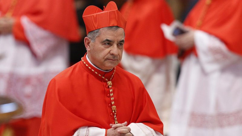 During a book presentation in Rome Feb. 17, 2020, Italian Cardinal Giovanni Angelo Becciu, prefect of the Congregation for Saints' Causes, denied allegations that money earmarked for helping the poor was used to invest in a London property deal. He is pictured in a June 28, 2018, photo. (CNS photo/Paul Haring)