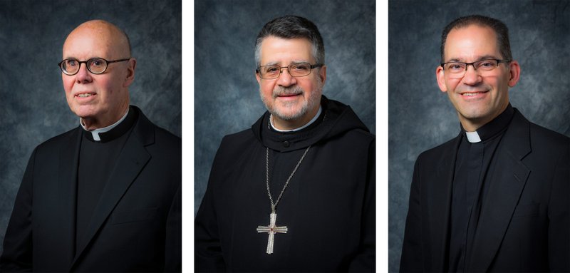 Pope Francis named Msgr. Gregory J. Studerus, Benedictine Father Elias R. Lorenzo and Father Michael A. Saporito, to be auxiliary bishops of the Archdiocese of Newark, N.J. The appointments were announced in Washington Feb. 27, 2020, by Archbishop Christophe Pierre, apostolic nuncio to the United States. (CNS photo/courtesy Archdiocese of Newark)