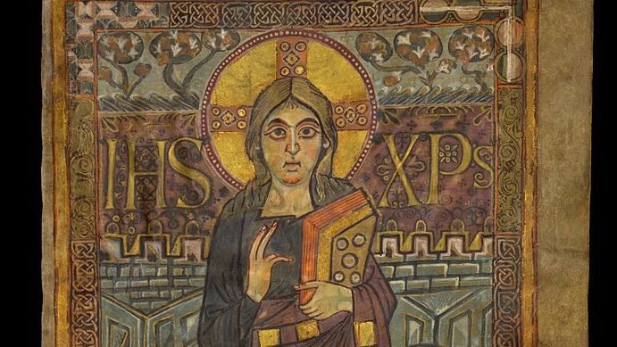 “Christ in Majesty,” artist unknown, circa A.D. 781-783, English. (Wikimedia Commons)
