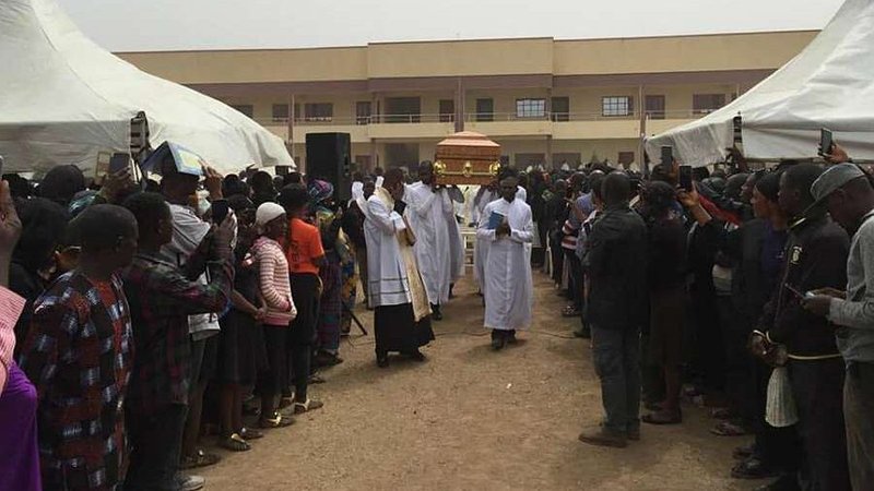 The funeral Mass of Michael Nnadi at Good Shepherd Seminary in Kaduna, Nigeria, Feb. 11, 2020. (Photo courtesy of the Diocese of Maiduguri via CNA)