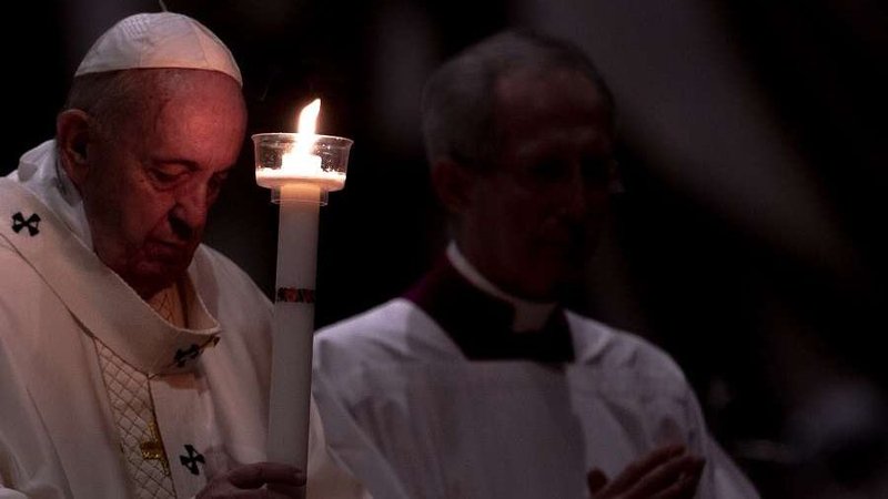Pope Francis celebrates Mass for the Feast of the Presentation of the Lord Feb. 1, 2020. (Daniel Ibanez/CNA)