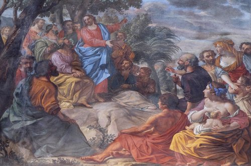 Sermon on the Mount, fresco in the basilica of Saint Andrew in Mantua, Italy. (Zvonimir Atletic / Shutterstock.com)