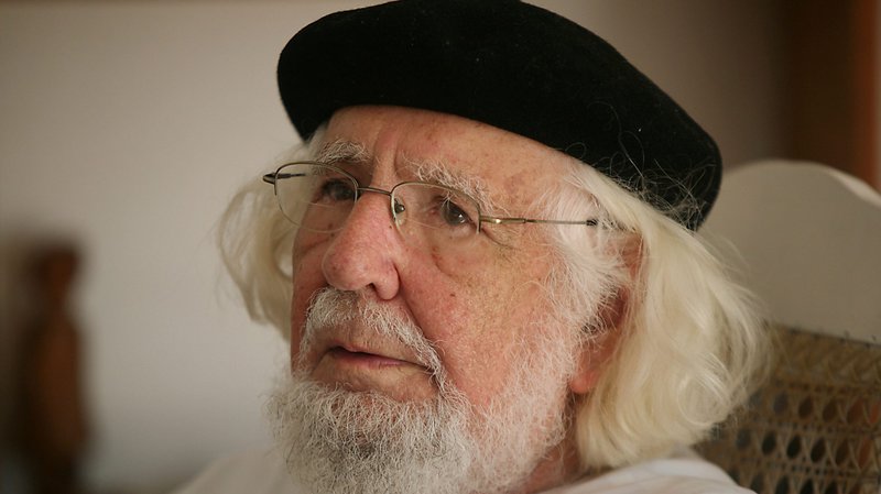 Father Ernesto Cardenal, Nicaraguan poet and Reina Sofia Prize winner, speaks during an Aug. 29, 2008, meeting at his house in Managua, Nicaragua. Father Cardenal died March 1, 2020, at the age of 95. (CNS photo/Oswaldo Rivas, Reuters)