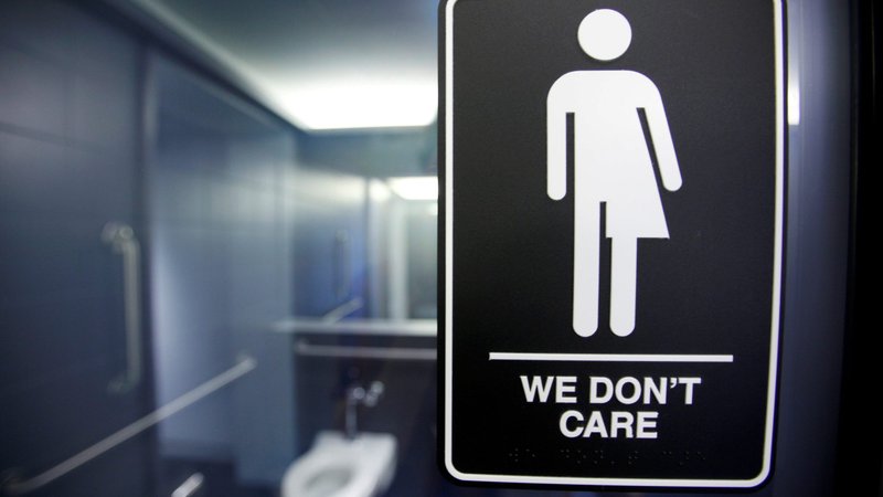 A sign indicating a unisex bathroom is seen in 2016 in North Carolina. (CNS photo/Jonathan Drake, Reuters)