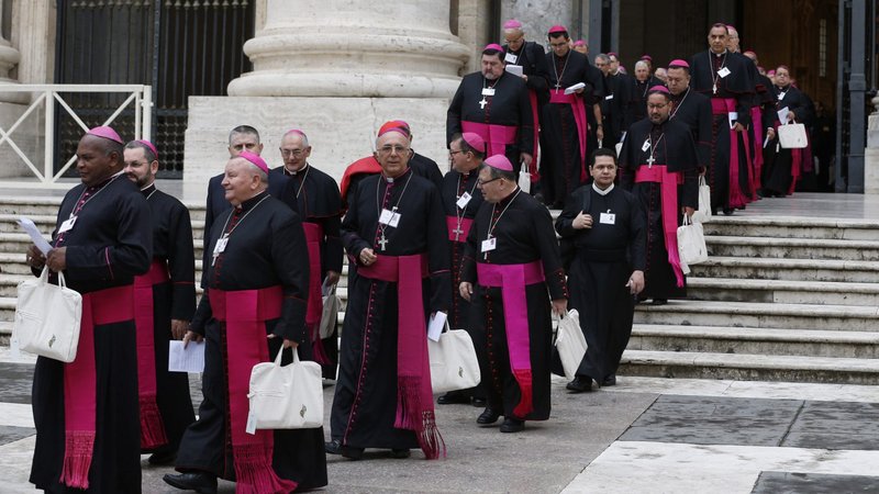 Bishops walk in procession from St. Peter's Basilica at the start of the Synod of Bishops for the Amazon at the Vatican in this Oct. 7, 2019, file photo. Pope Francis has chosen the theme of "synodality" for the next synod in 2022. (CNS photo/Paul Haring)