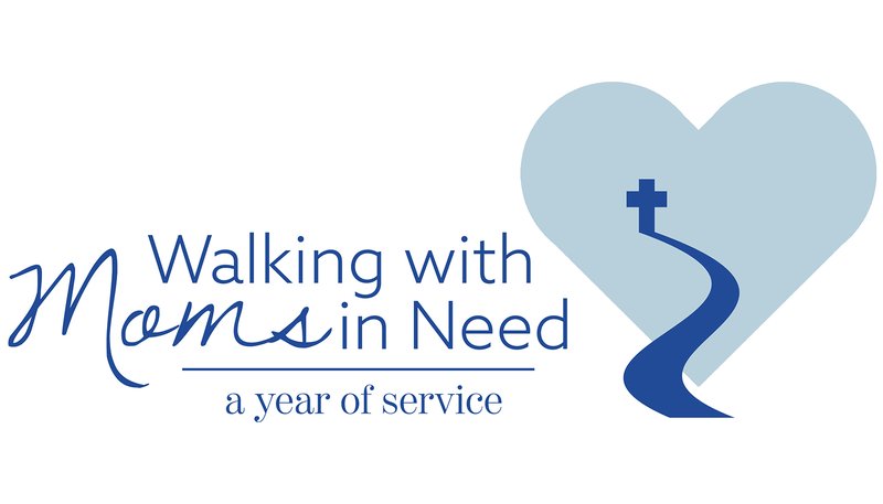 This logo is included in the materials for "Walking With Moms in Need: A Year of Service" from March 25, 2020, through March 25, 2021. The U.S. bishops are inviting the parishes in their dioceses to join in this national initiative, which Archbishop Joseph F. Naumann of Kansas City, Kansas, chairman of the U.S. Conference of Catholic Bishops' Committee on Pro-Life Activities, said intensifies the church's long-standing pastoral response to "the needs of women facing pregnancies in challenging circumstances." (CNS photo/USCCB)