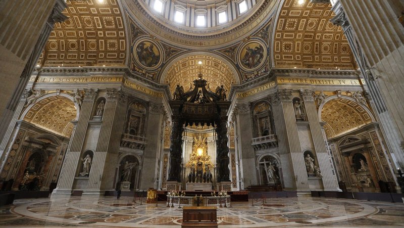 St. Peter's Basilica at the Vatican is seen after the closure of the basilica to tourists March 10, 2020. (CNS photo/Paul Haring)