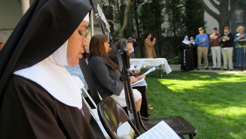 Capuchin Franciscan Sister Maria Elena Romero, in this undated photo at the Veronica Giuliani Monastery in Wilmington, Del., entered the life of a cloistered nun in 1983 when she joined the order of St. Clare. Though many are struggling with limiting contact with others as the world deals with COVID-19, this can be a time for spiritual opportunity, she said. (CNS photo/Rhina Guidos)