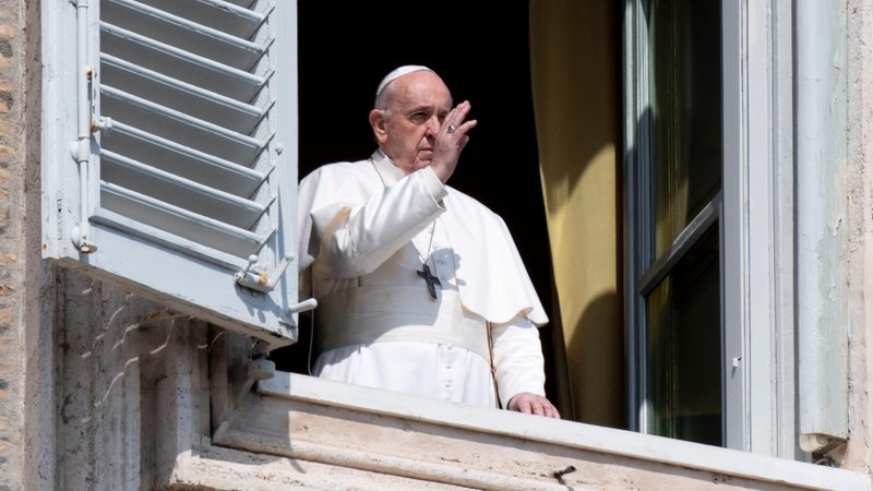 Pope Francis delivers the Angelus livestreamed from the library of the Apostolic Palace March 22, 2020. The pope announced he will give an extraordinary blessing "urbi et orbi" (to the city and the world) at 6 p.m. Rome time March 27 in an "empty" St. Peter's Square because all of Italy is on lockdown to prevent further spread of the coronavirus. (CNS photo/Vatican Media)