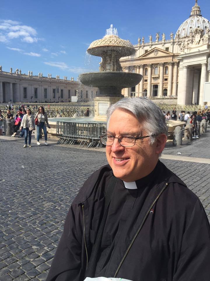 Father Greg Apparcel in St. Peter's Square in Rome.