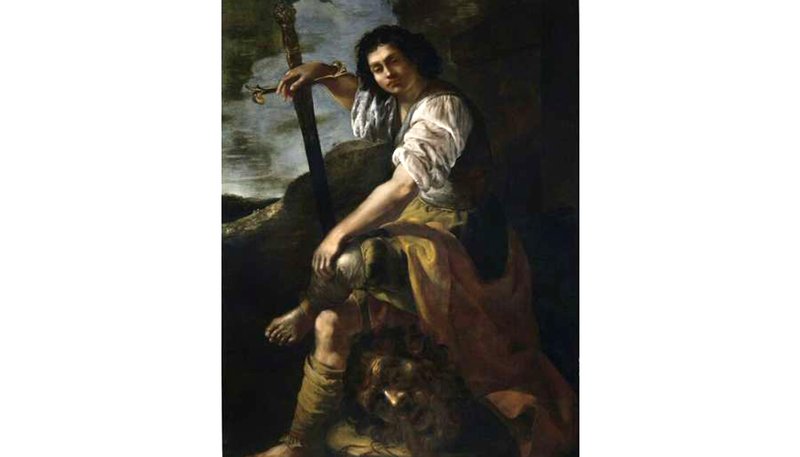 Artemisia Gentileschi's David and Goliath (c. 1630-49), after treatment by Simon Gillespie Studio. (Image via CNA)