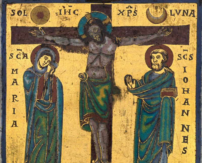 “Plaque with the Crucifixion,” ca. 1150–75, South Netherlandish. (Metropolitan Museum of Art)