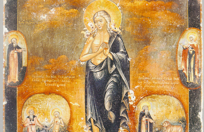 18th-century Russian icon of Saint Mary of Egypt. (Wikipedia)