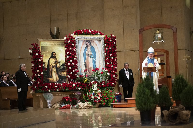 Archbishop José H. Gomez preaches at the Mass of Our Lady of Guadalupe at the Cathedral of Our Lady of the Angels Dec. 12, 2019. (Victor Alemán)