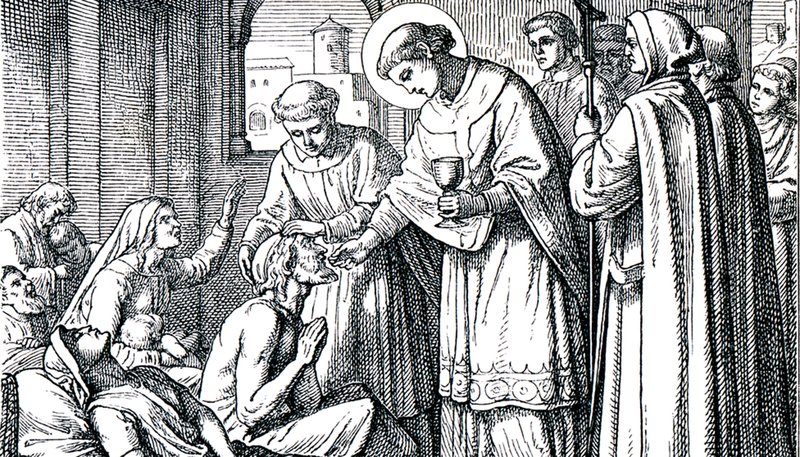 An engraving depicting St. Charles Borromeo from the book "History of the Church," circa 1880. (Sergey Kohl/Shutterstock)