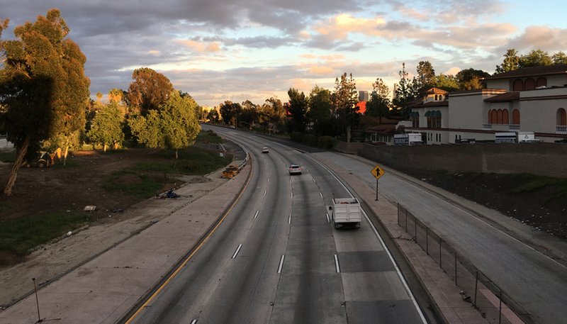 The 101 freeway during rush hour in Los Angeles March 23, 2020. (Shutterstock image)